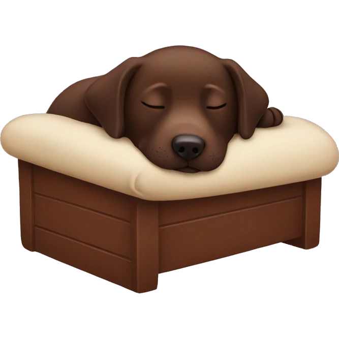 Chocolate Labrador sleeping emoji