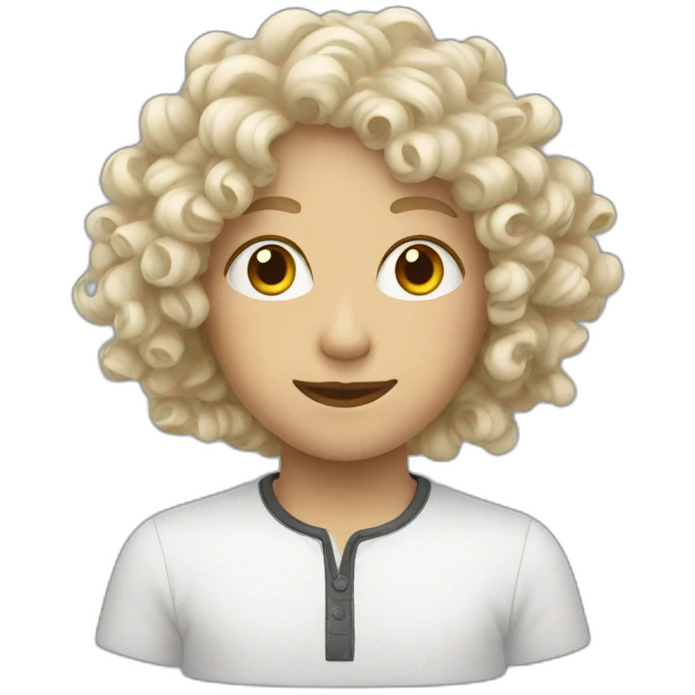 White Curly emoji