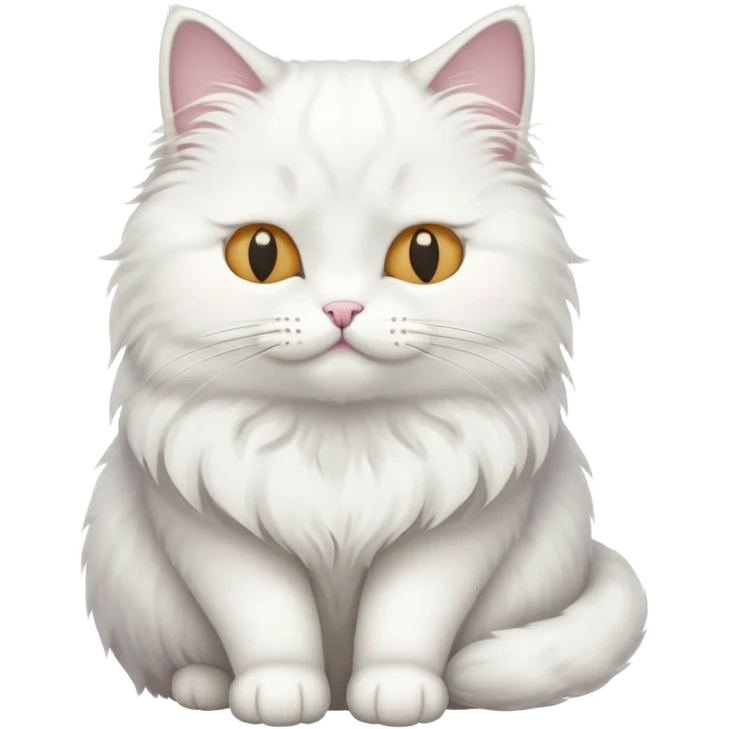 A white cat sitting with eyes closed emoji