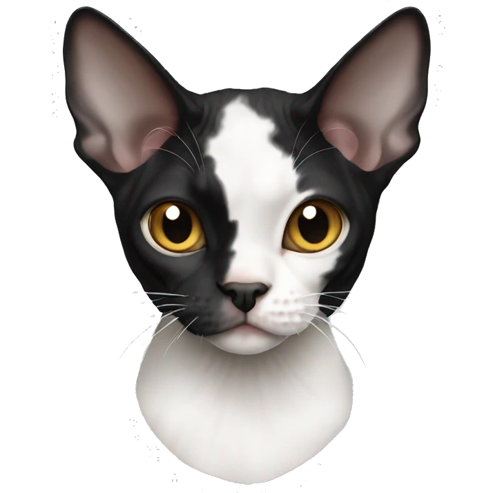 Black and white Devon Rex  emoji