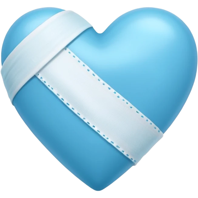 blue heart with a bandeide emoji