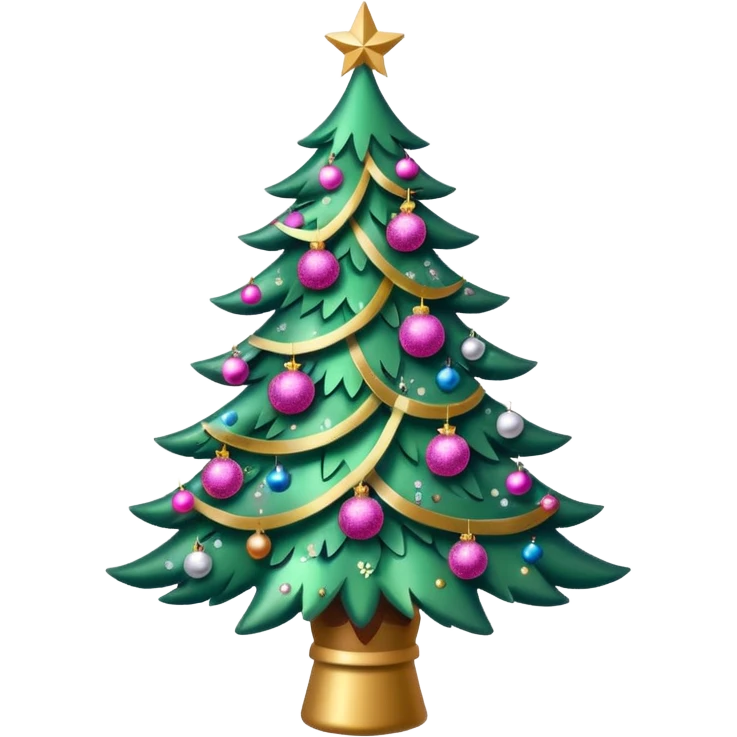 Christmas tree pink emoji