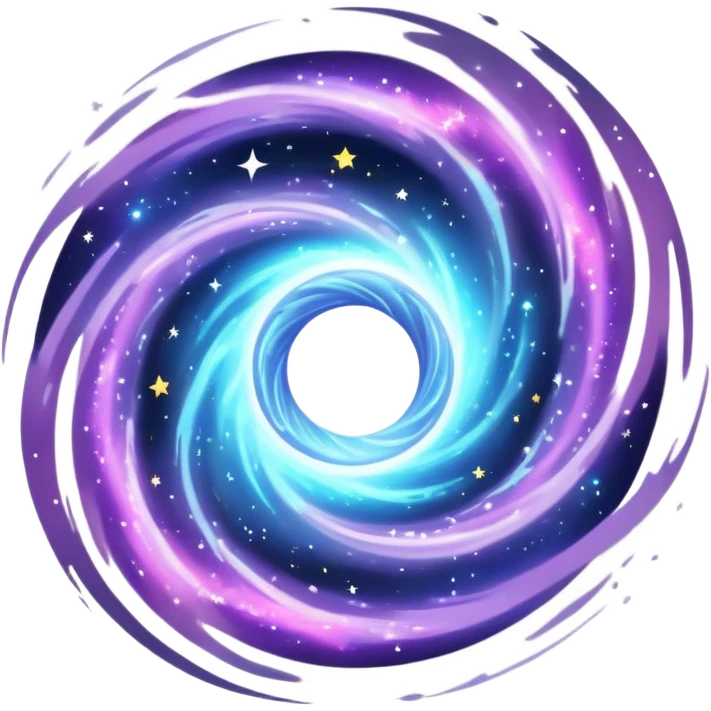 swirling vortex teleportation portal with stars and cosmic dust emoji