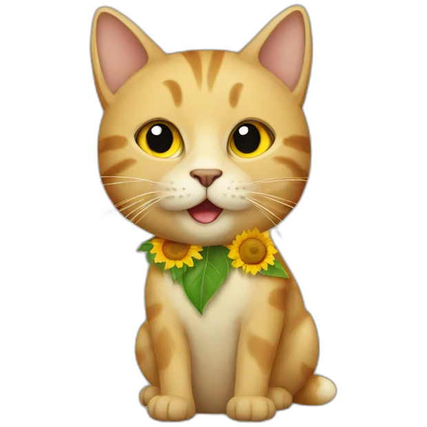Cat with a sunflower emoji