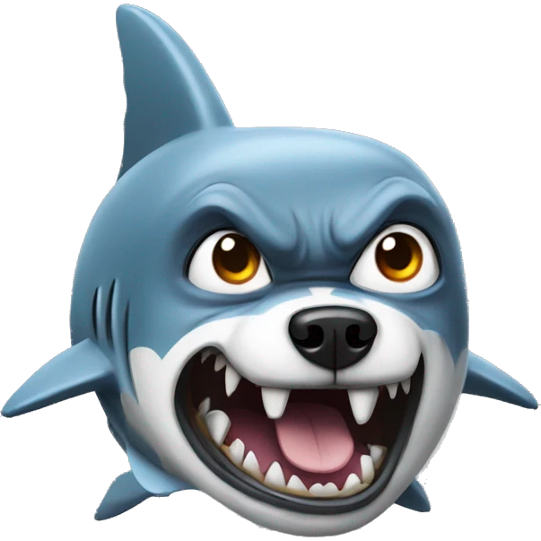 dog wearing shark costume angry  emoji
