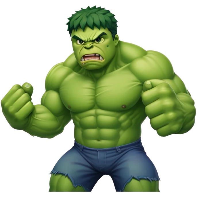 angry Hulk smashing with fists emoji