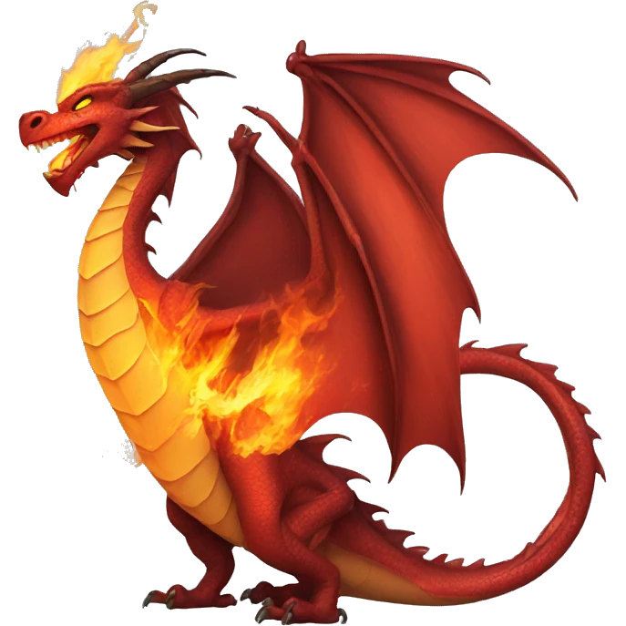 Dragon with fire emoji