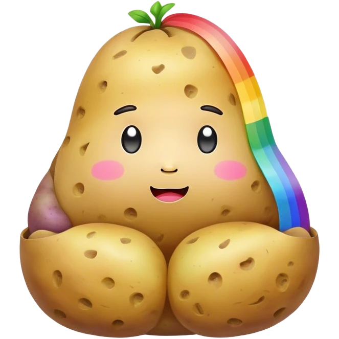 rainbow kawaii meditating potato emoji