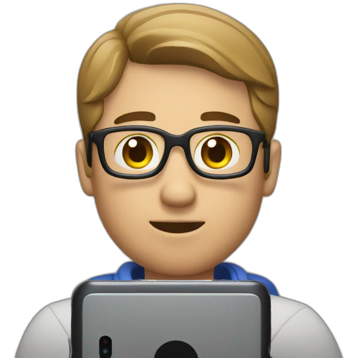 Man editing a video on his phone emoji