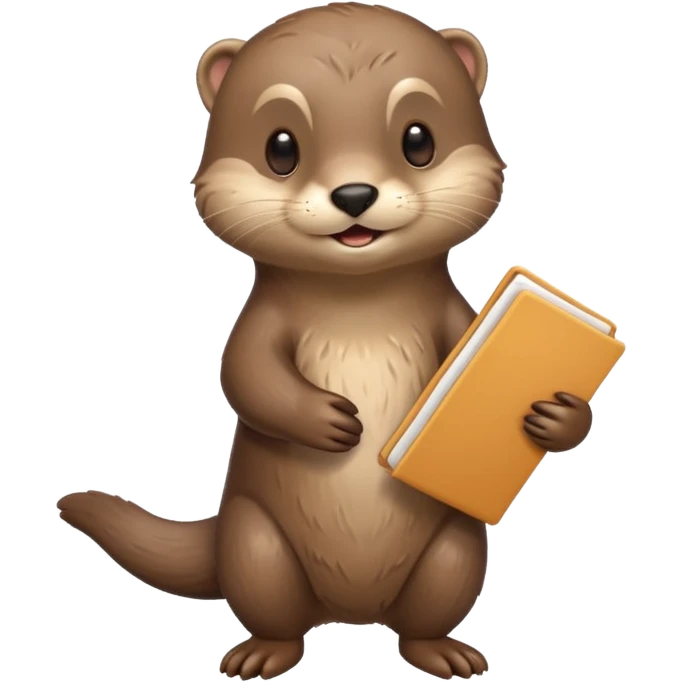 Cute otter no clothes full body holding one file emoji