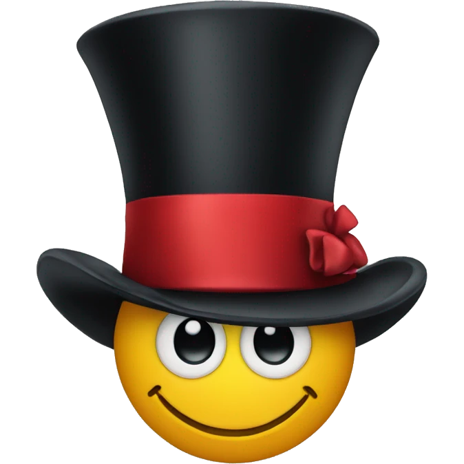 A smiley face with a top hat emoji