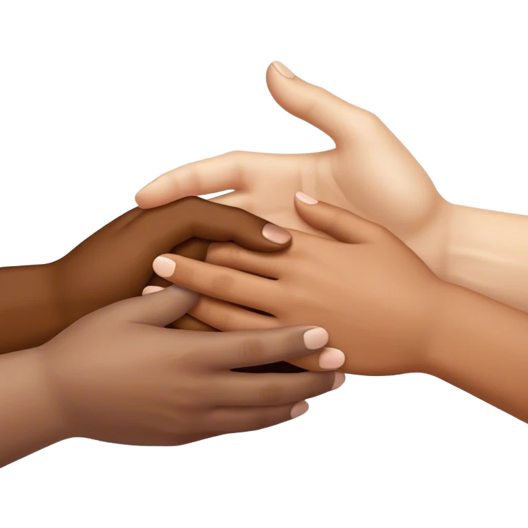 three hand handshake emoji