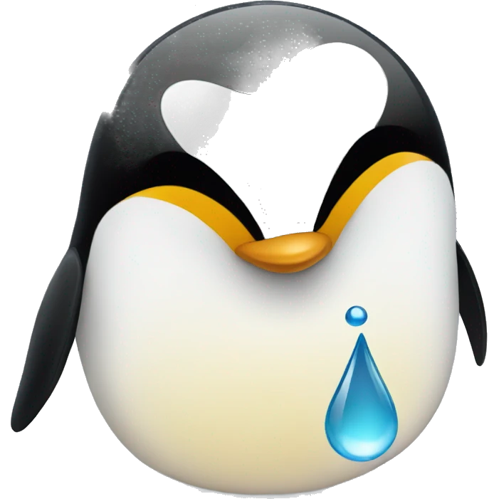 Penguins with a tear drop emoji