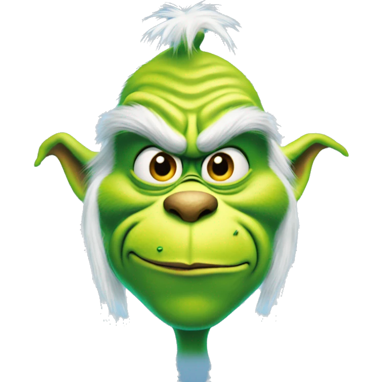 The grinch with a smirk, but he is blue emoji