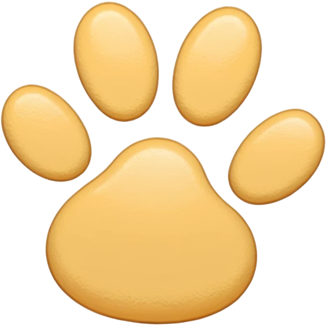 a very light pale pastel orangey yellow pawprint emoji