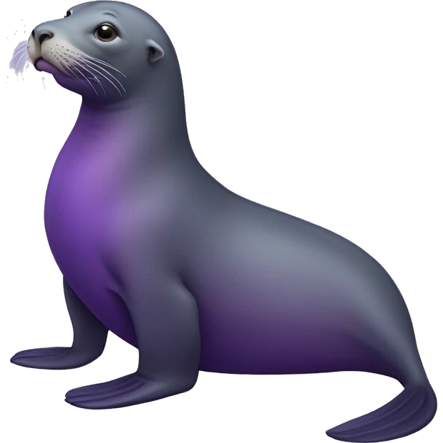 A full body purple sea lion emoji
