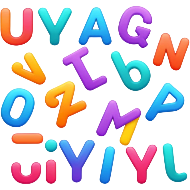 colorful letters UYI in bold font emoji