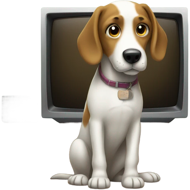 Dog with tv emoji