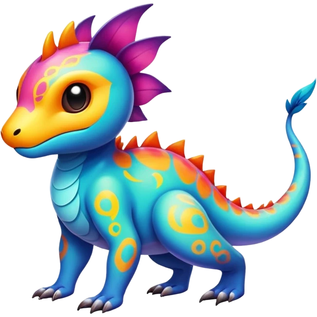 colorful vibrant Fakémon-creature with random markings emoji