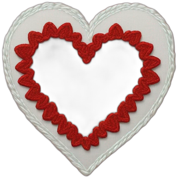 Embroidery of heart emoji