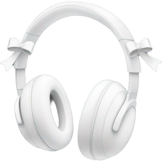 White headphones with bows emoji