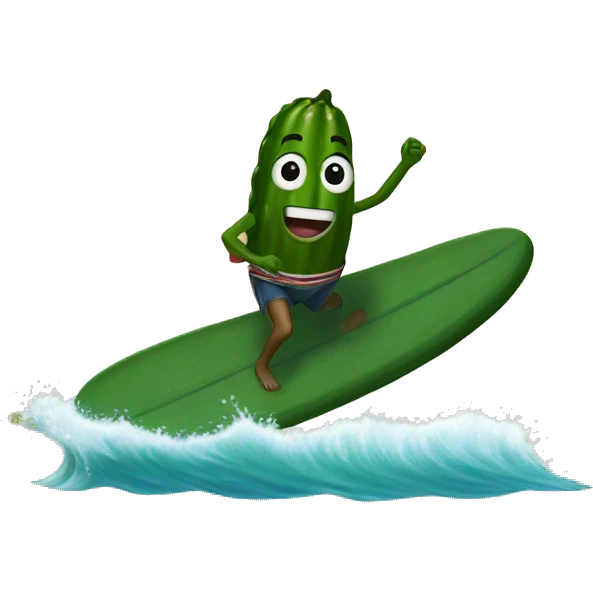 Pickle surfing emoji