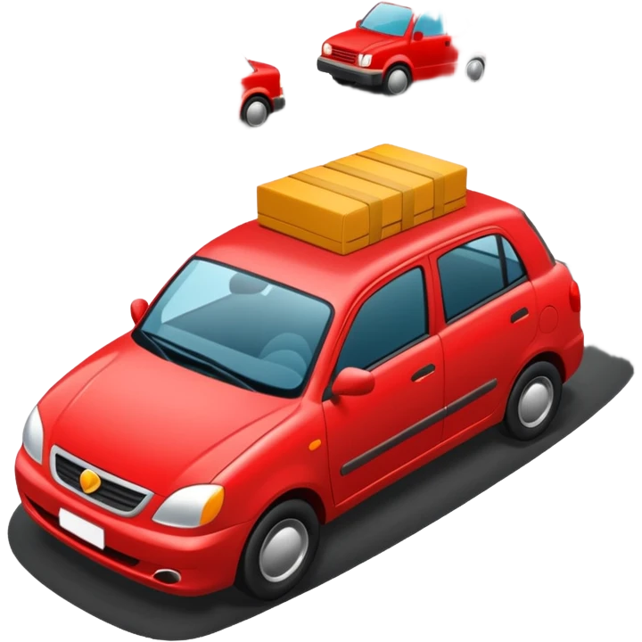 create a realistic emoji showing a logistic car in a trafic situation emoji