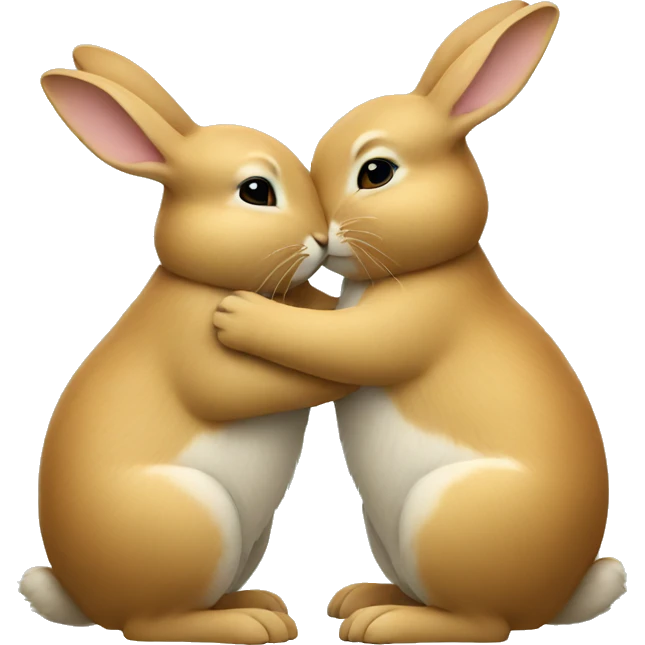 Two rabbits hug each other  emoji