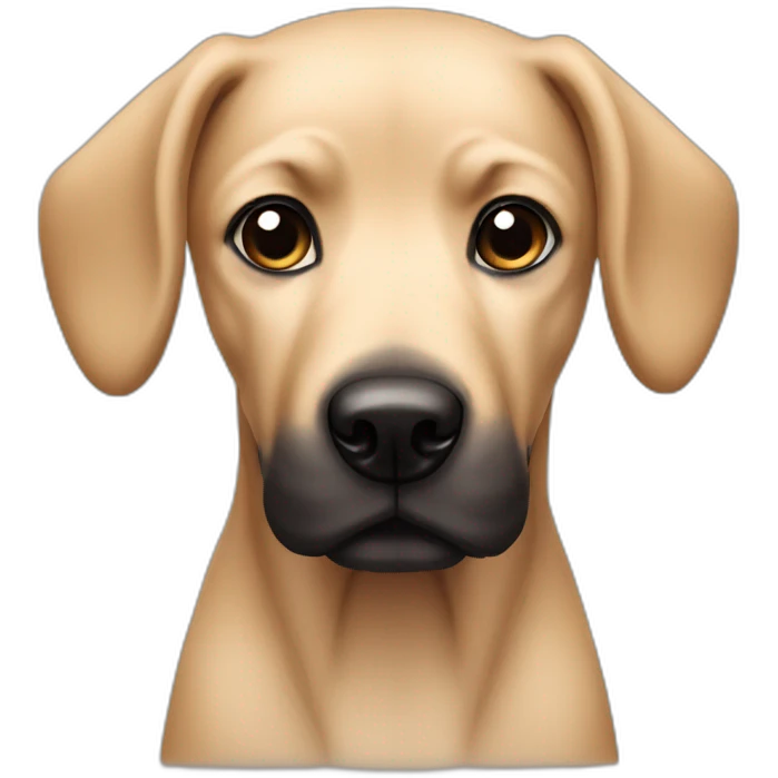 Beige dog with long ears and black neck emoji