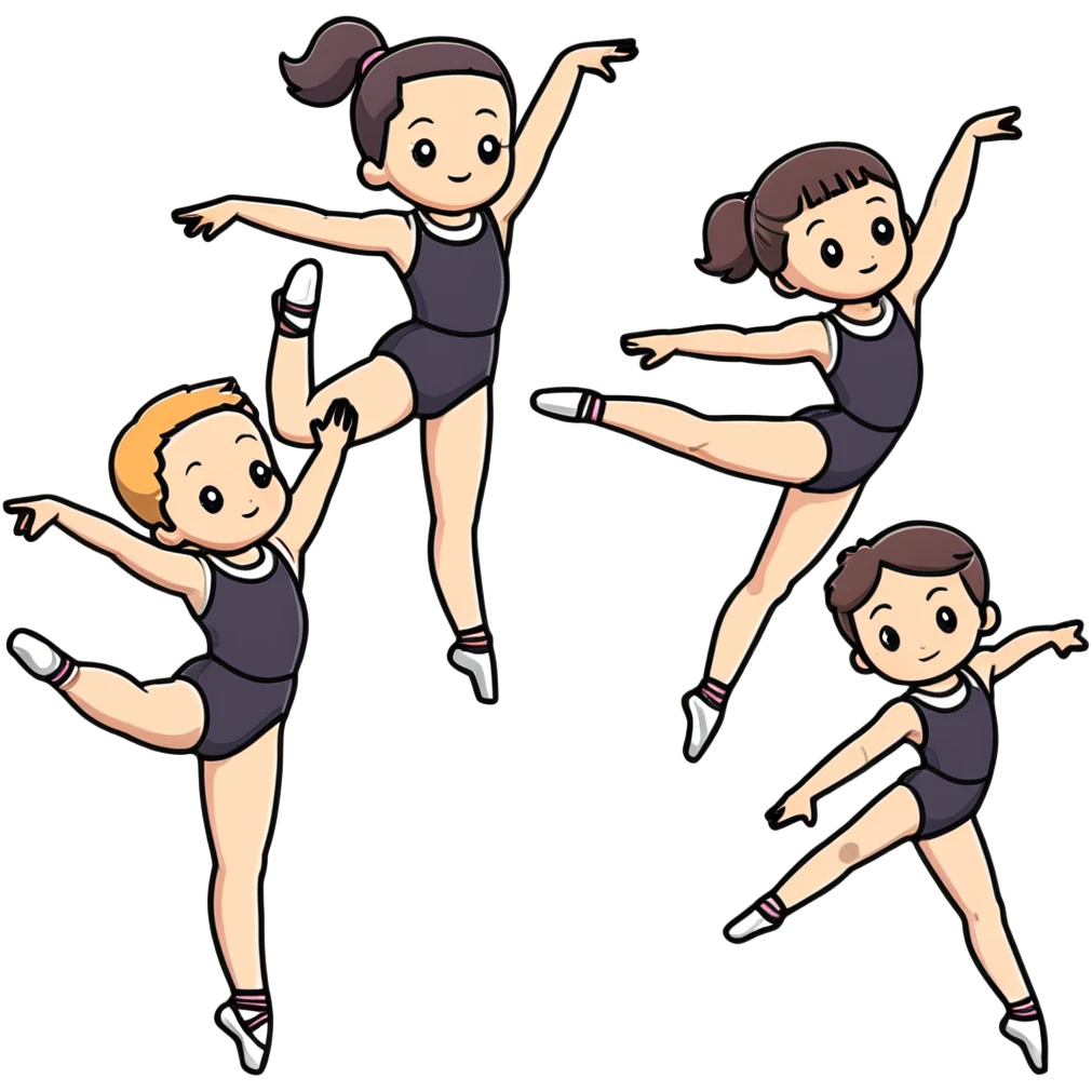 Gymnastics team with Jordan, Avery QR Allison Lucy Ollie coach Grace coach Jordan coach ￼ emoji