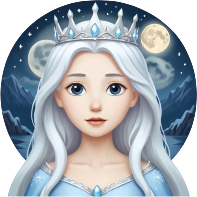 👱🏻‍♀️❄️🌕I want a snow queen with a moon behind her emoji