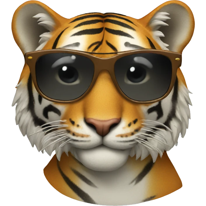 Surfing tiger sunglasses  emoji