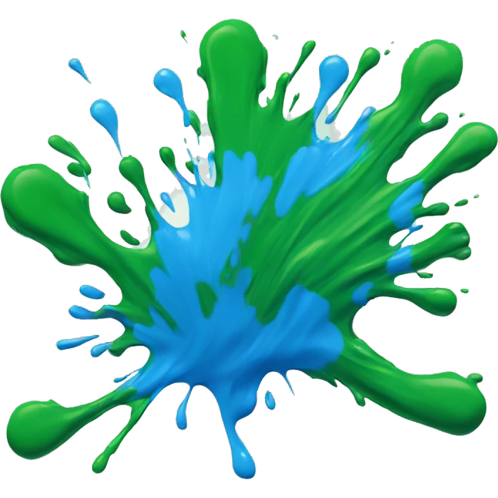 green or blue paint splash emoji