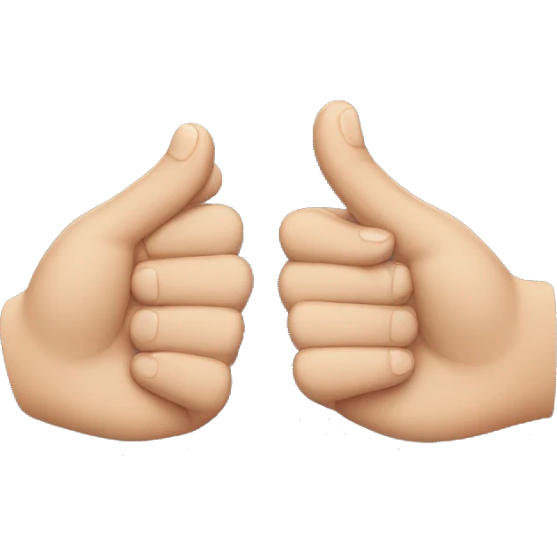 Two Hands apart showing a diatance emoji