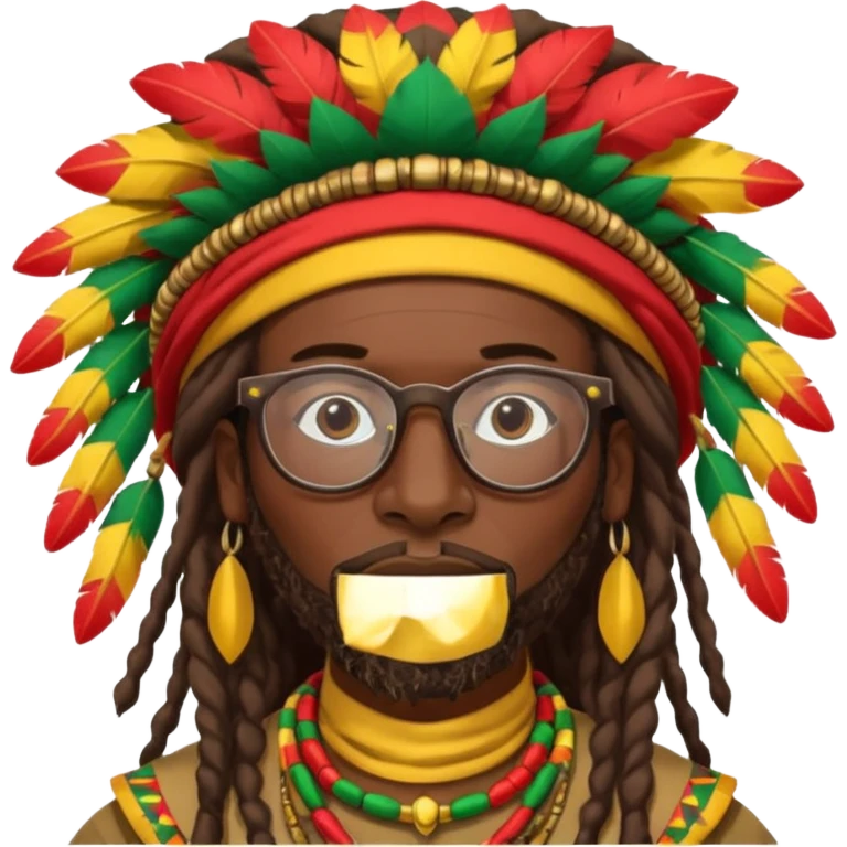 African Tanzanian rastafari warrior with glasses emoji