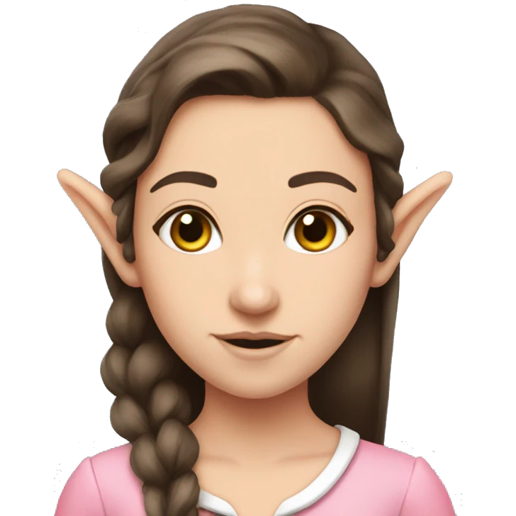 Elf brunette pink bow arrows emoji