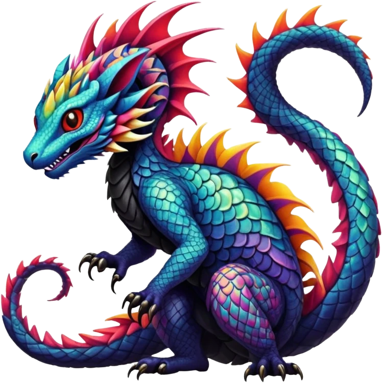 Gothic badass cool complex exotic colorful aesthetic-scenery-Fakémon-creature (full body) emoji