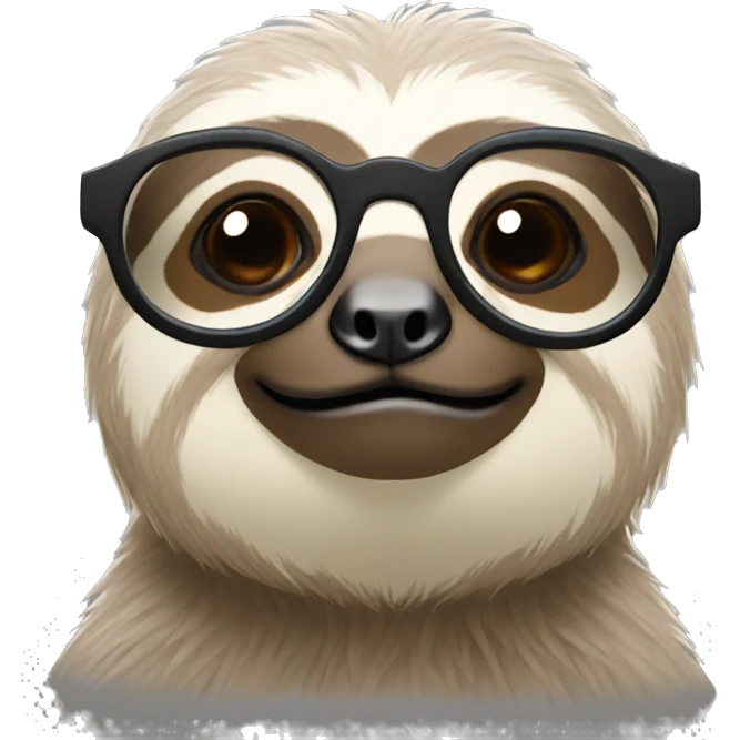 A sloth with glasses  emoji