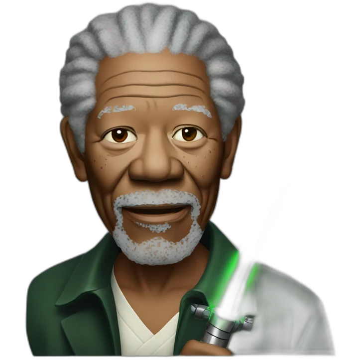 morgan freeman with green Lightsaber emoji