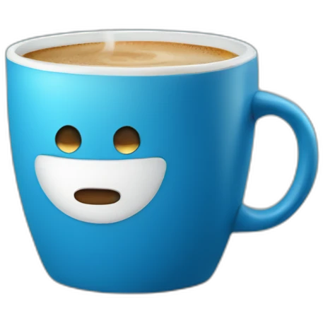 hot coffee in a blue cup emoji