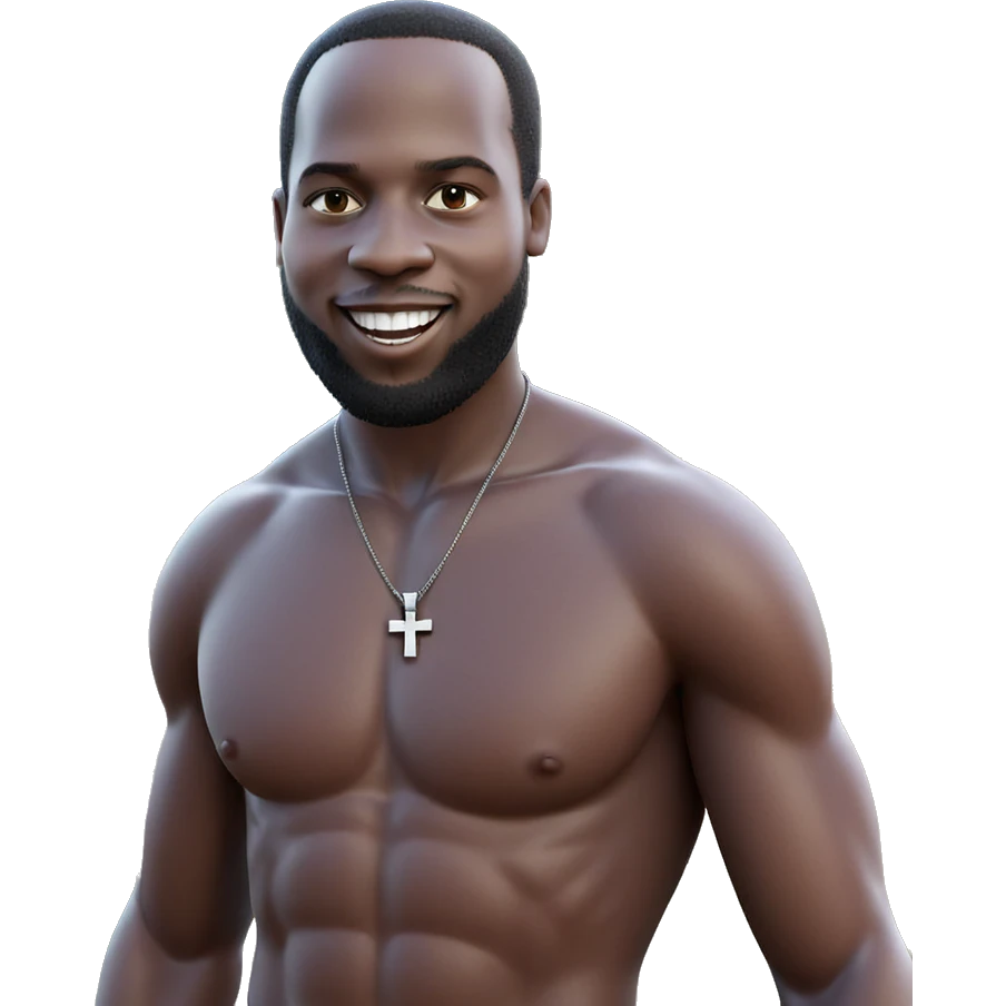 smiling boy with cross necklace emoji