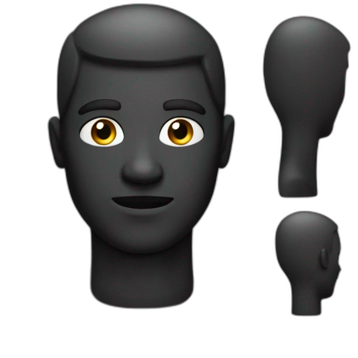 Homme habillé tout en noir visage caché  emoji