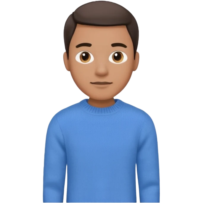 man in blue smart jumper and blue chinos trousers emoji