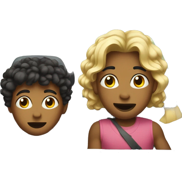 Big and little person both inside a car emoji