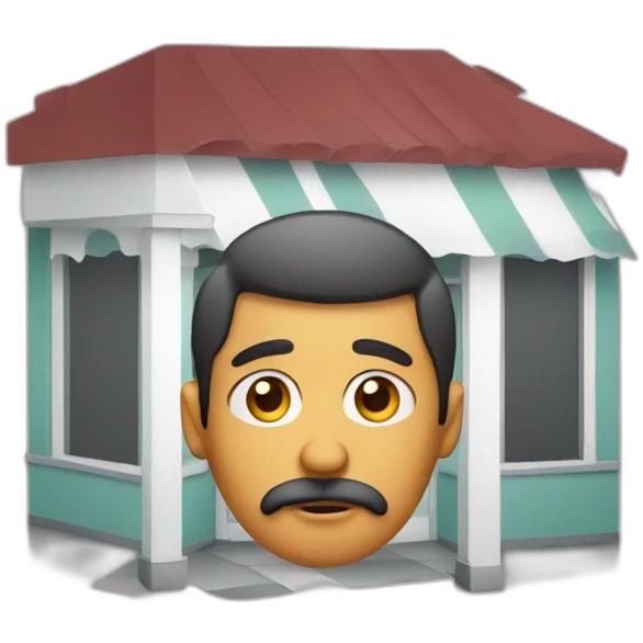 sad barber shop owner face emoji