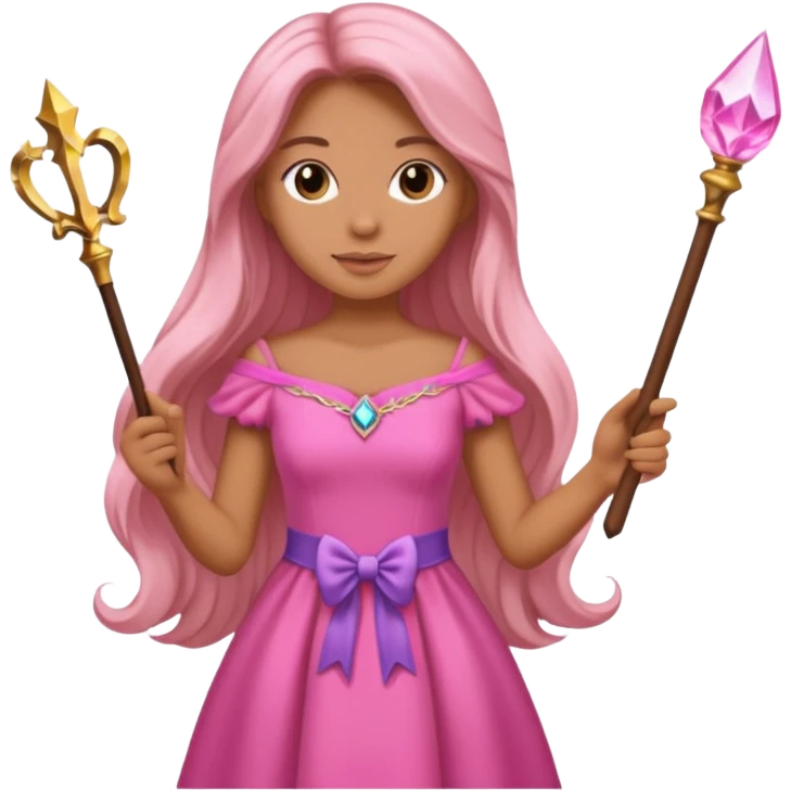 beautiful-haired in pink woman with a wand emoji
