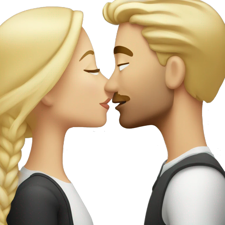 blonde man and girl kissing emoji
