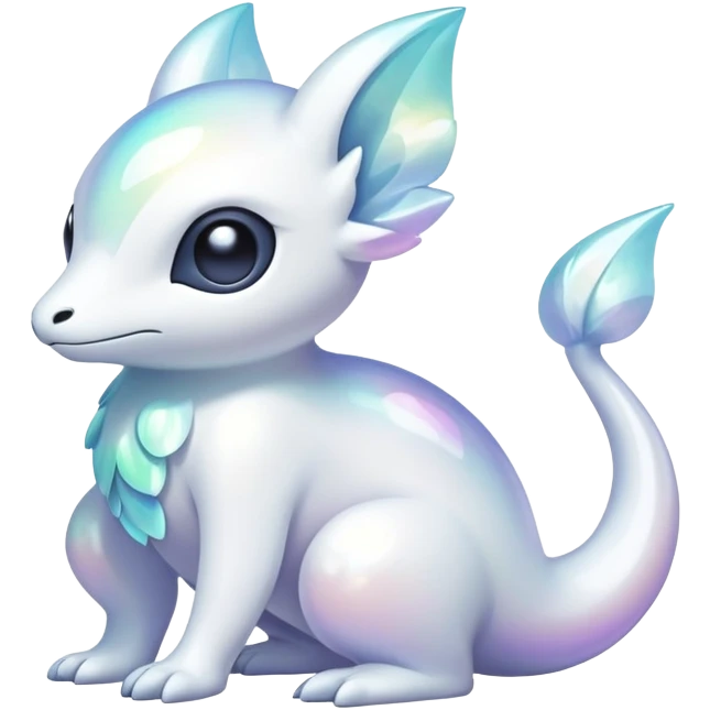  Iridescent white pale fakemon-creature  emoji