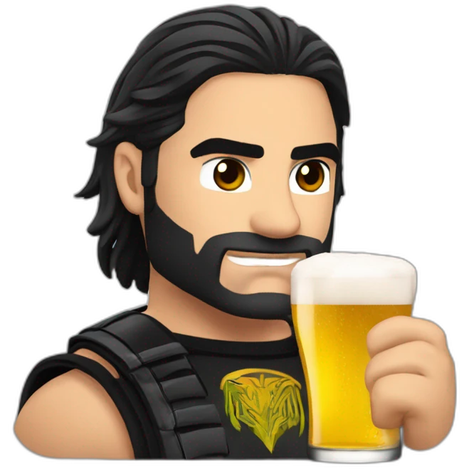 Seth Rollins wwe qui boit une bière emoji