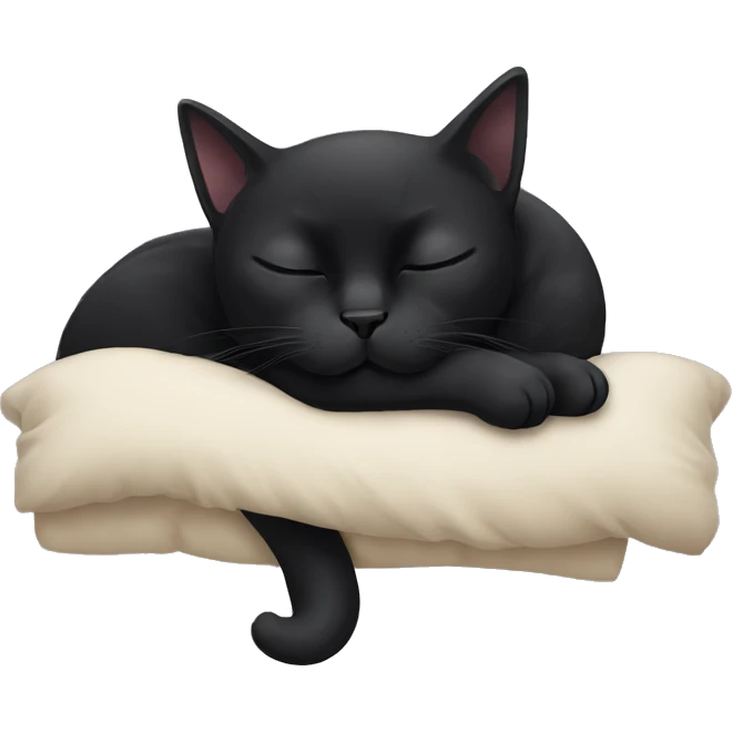 black cat sleeping  emoji